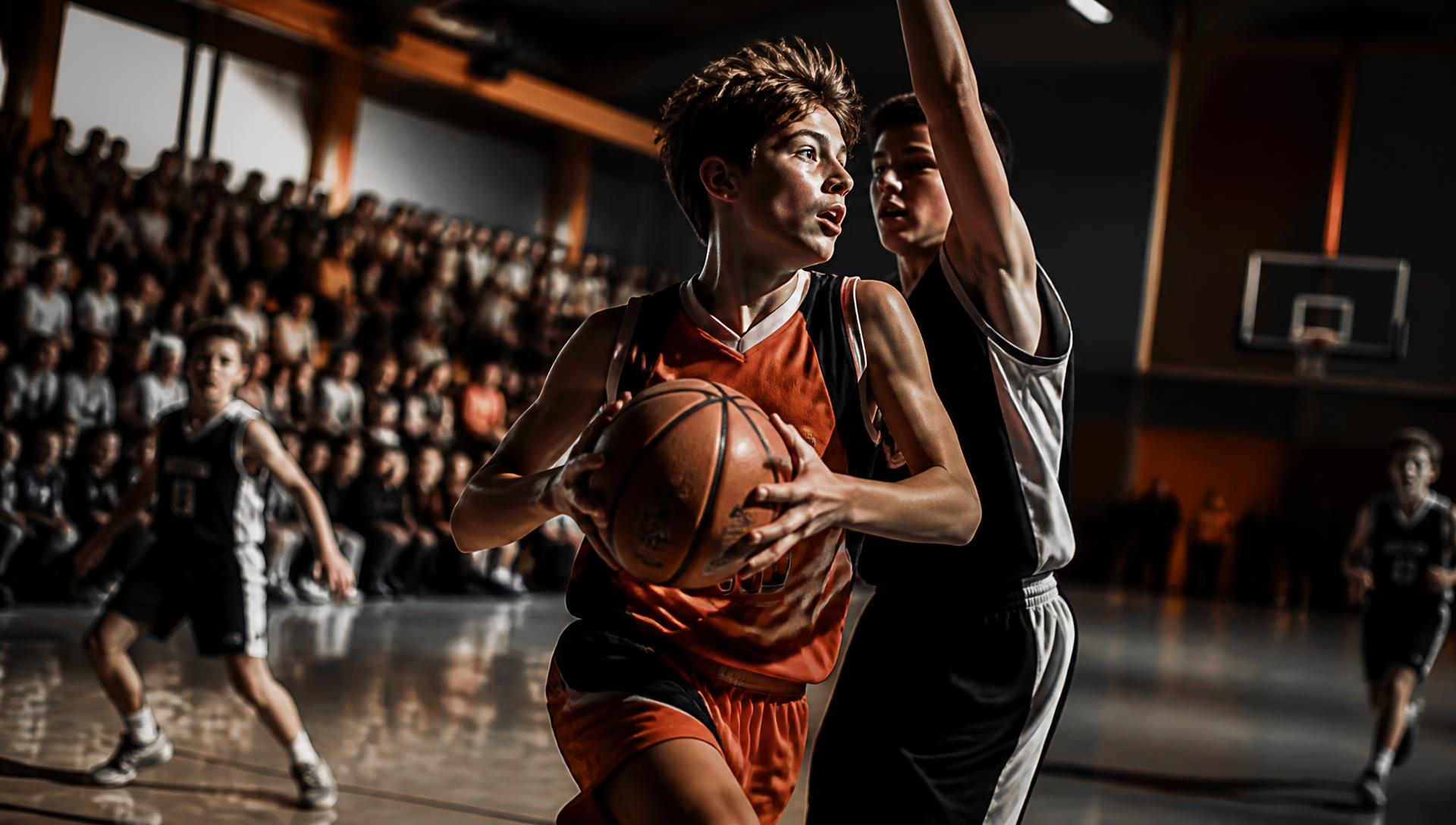 Basketballspiel in einer saarländischen Sporthalle