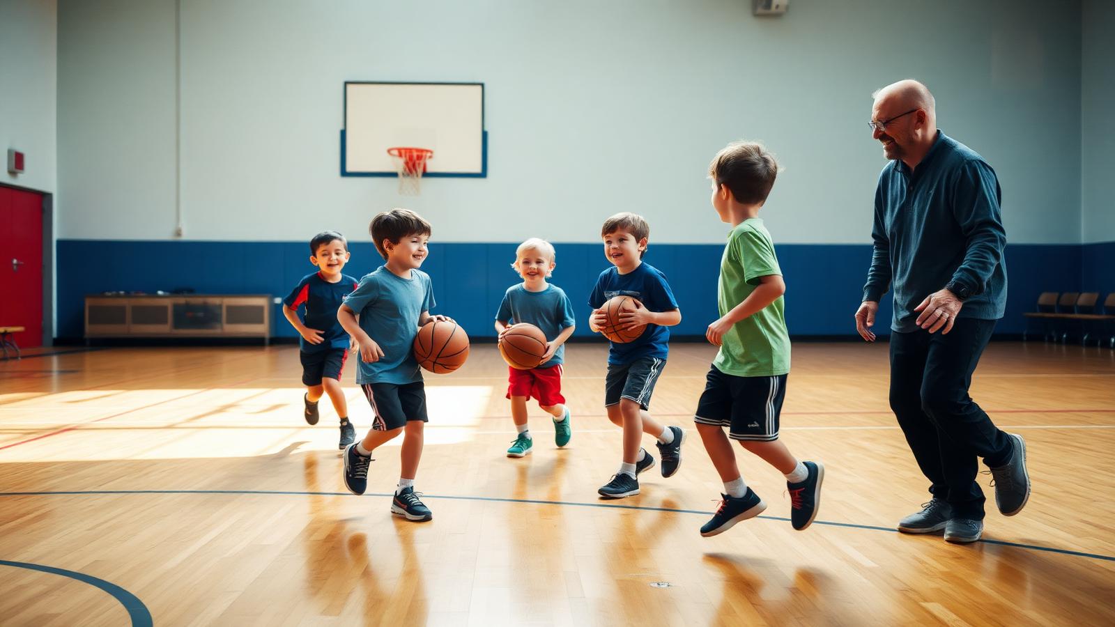 Kinder beim Basketballtraining